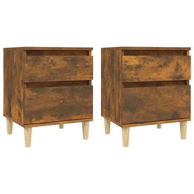 Bedside Cabinets 2 pcs Smoked Oak 40x35x50 cm