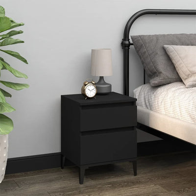 Bedside Cabinets 2 pcs Black 40x35x50 cm