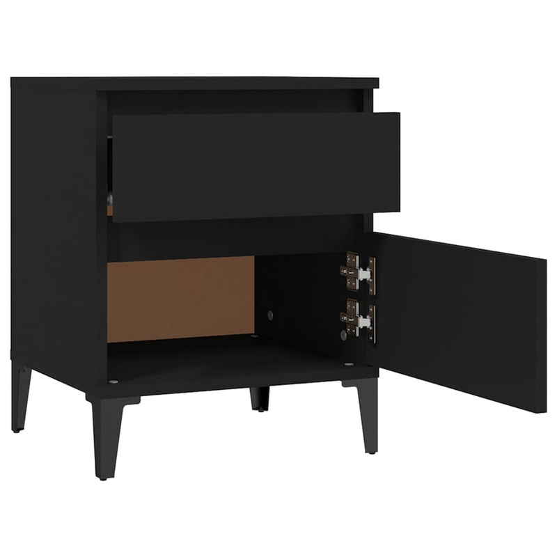 Bedside Cabinets 2 pcs Black 40x35x50 cm