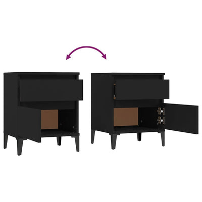 Bedside Cabinets 2 pcs Black 40x35x50 cm