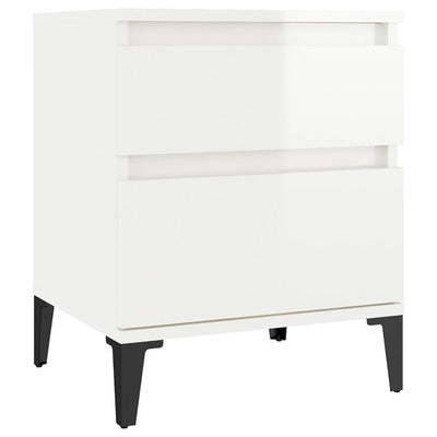 Bedside Cabinet High Gloss White 40x35x50 cm