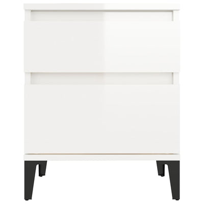 Bedside Cabinet High Gloss White 40x35x50 cm