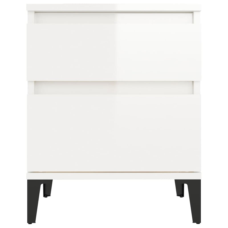 Bedside Cabinet High Gloss White 40x35x50 cm