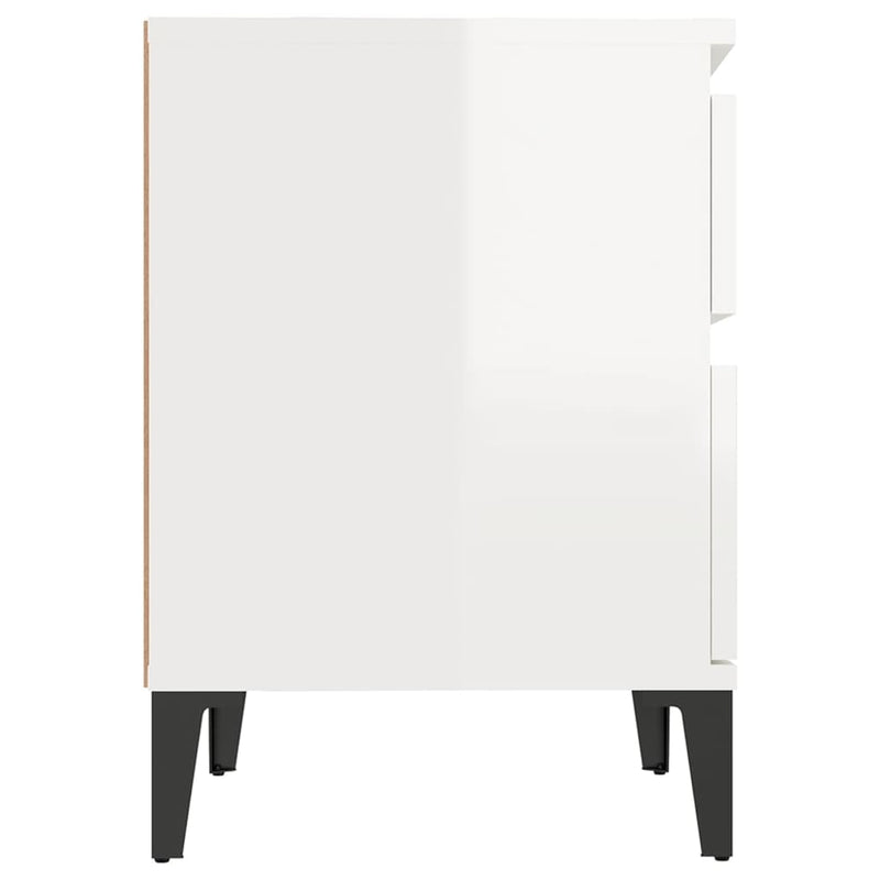 Bedside Cabinet High Gloss White 40x35x50 cm