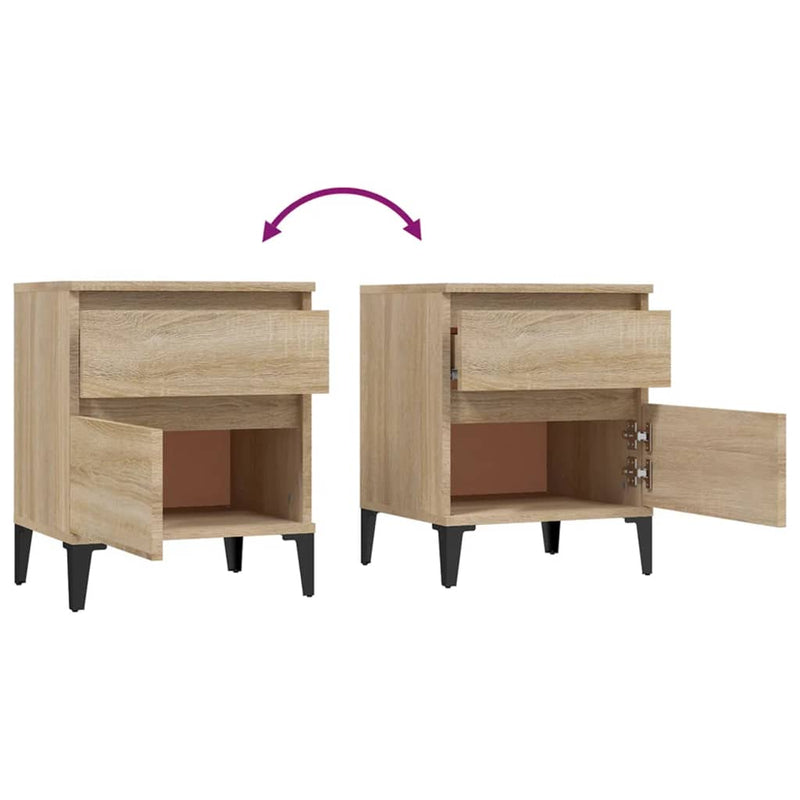 Bedside Cabinets 2 pcs Sonoma Oak 40x35x50 cm