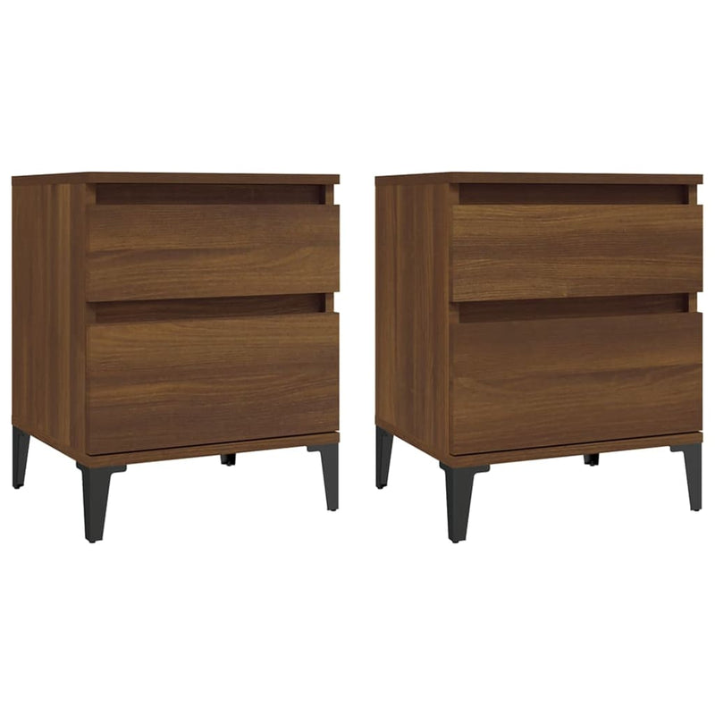 Bedside Cabinets 2 pcs Brown Oak 40x35x50 cm