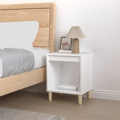 Bedside Cabinet White 40x35x50 cm Engineered Wood