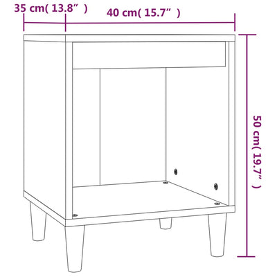 Bedside Cabinet White 40x35x50 cm Engineered Wood