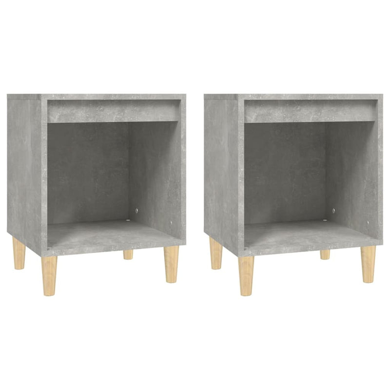 Bedside Cabinets 2 pcs Concrete Grey 40x35x50 cm