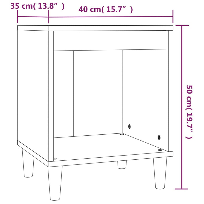 Bedside Cabinets 2 pcs Concrete Grey 40x35x50 cm