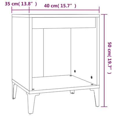 Bedside Cabinet Black 40x35x50 cm