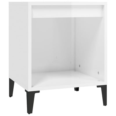 Bedside Cabinet High Gloss White 40x35x50 cm