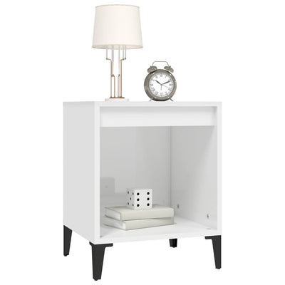 Bedside Cabinet High Gloss White 40x35x50 cm