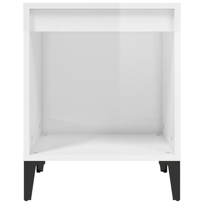 Bedside Cabinet High Gloss White 40x35x50 cm