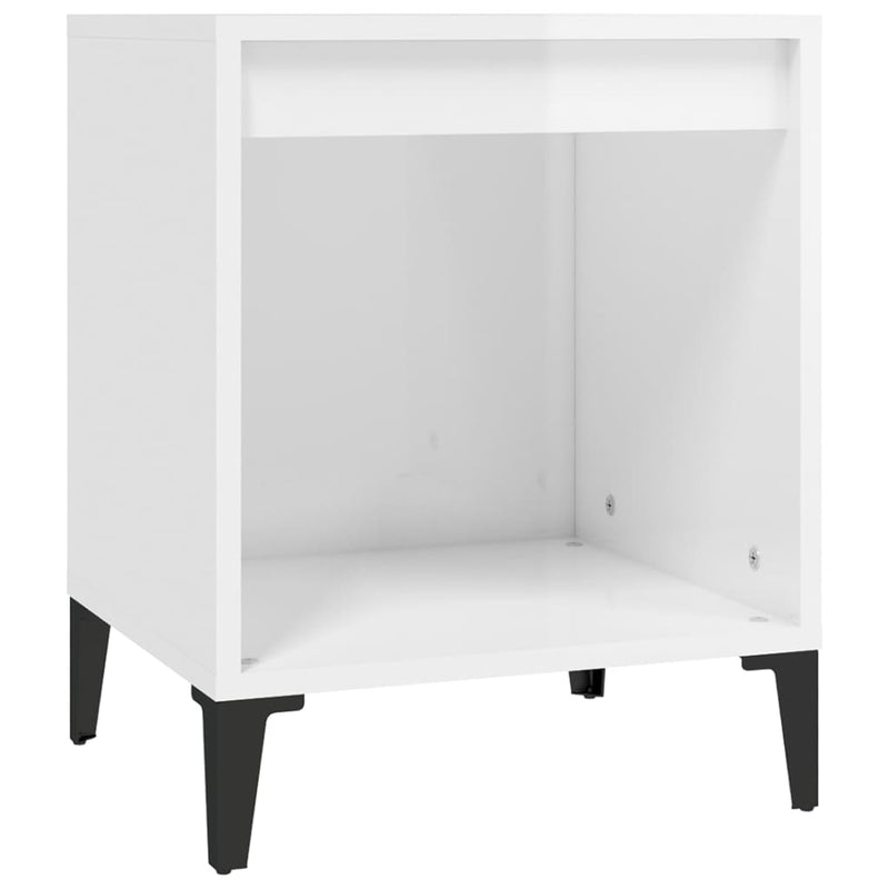 Bedside Cabinets 2 pcs High Gloss White 40x35x50 cm