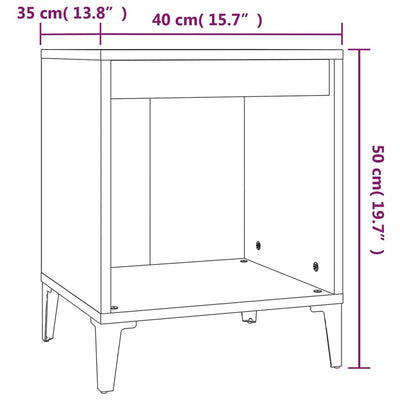 Bedside Cabinet Concrete Grey 40x35x50 cm