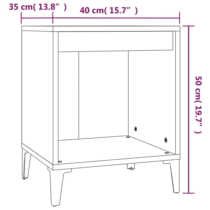 Bedside Cabinets 2 pcs Concrete Grey 40x35x50 cm