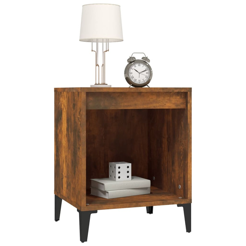 Bedside Cabinet Smoked Oak 40x35x50 cm