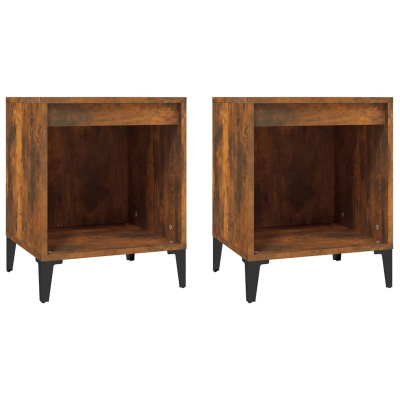 Bedside Cabinets 2 pcs Smoked Oak 40x35x50 cm