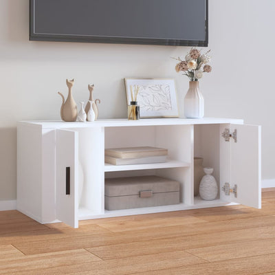 TV Cabinet White 100x35x40 cm Engineered Wood