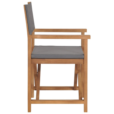 Director's Chairs 2 pcs Solid Wood Teak Grey