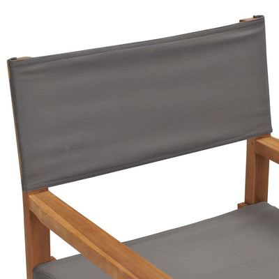 Director's Chairs 2 pcs Solid Wood Teak Grey