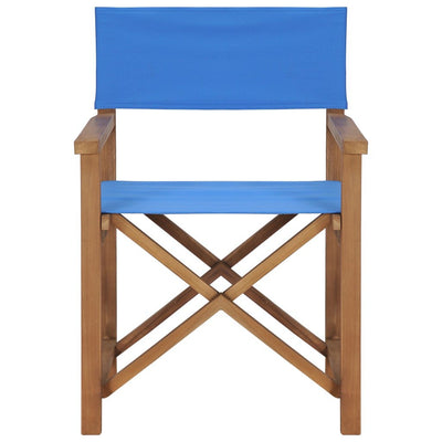 Director's Chairs 2 pcs Solid Wood Teak Blue