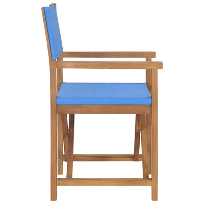 Director's Chairs 2 pcs Solid Wood Teak Blue