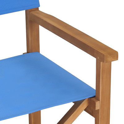 Director's Chairs 2 pcs Solid Wood Teak Blue