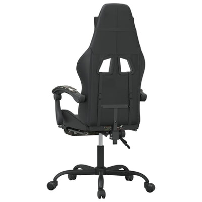 Gaming Chair with Footrest Black and Camouflage Faux Leather