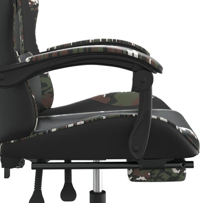 Gaming Chair with Footrest Black and Camouflage Faux Leather