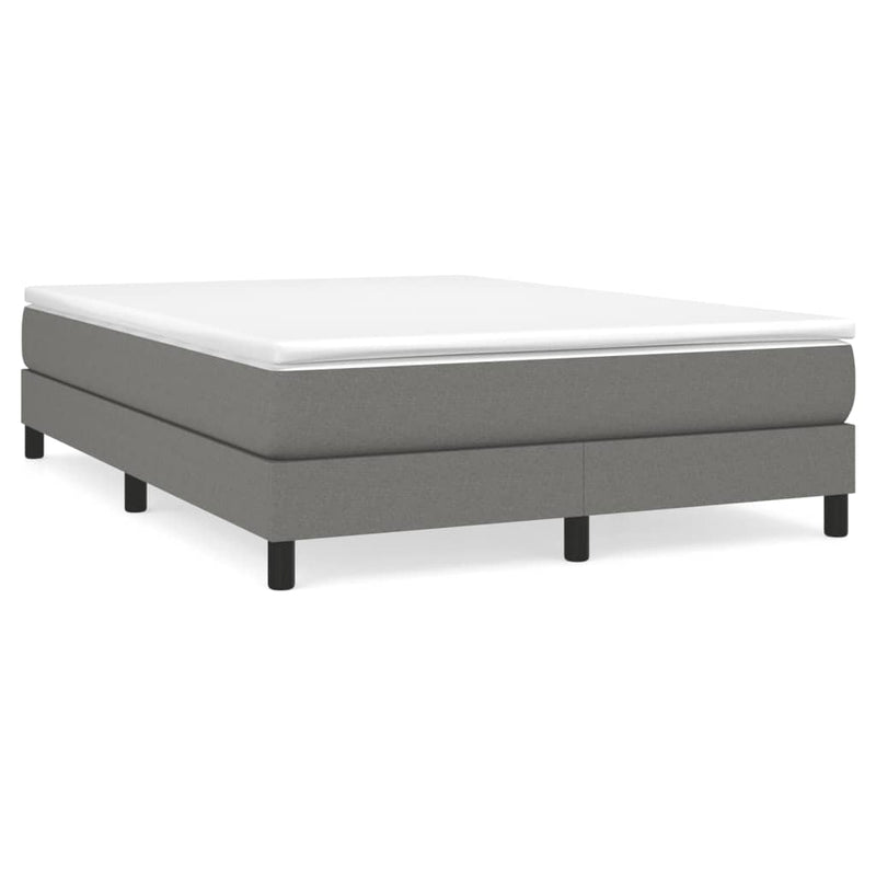 Bed Frame without Mattress Dark Grey Double Fabric