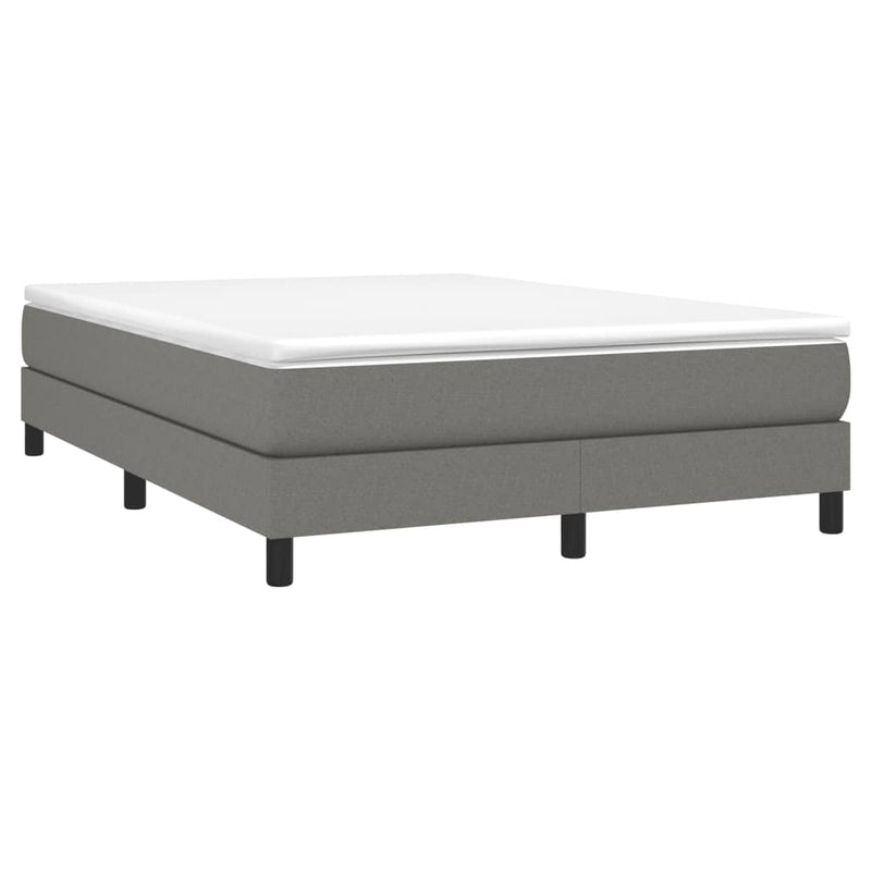 Bed Frame without Mattress Dark Grey Double Fabric