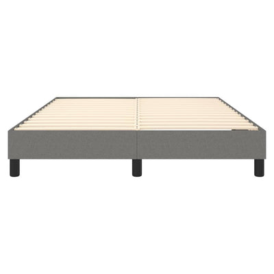 Bed Frame without Mattress Dark Grey Double Fabric