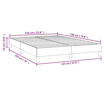 Bed Frame without Mattress Dark Grey Double Fabric