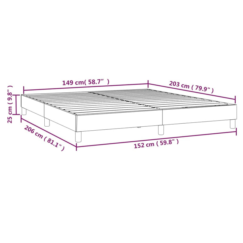 Bed Frame without Mattress Black Queen Fabric