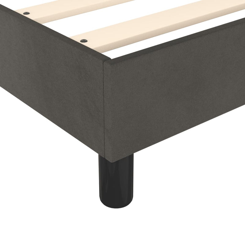 Bed Frame without Mattress Dark Grey Double Velvet