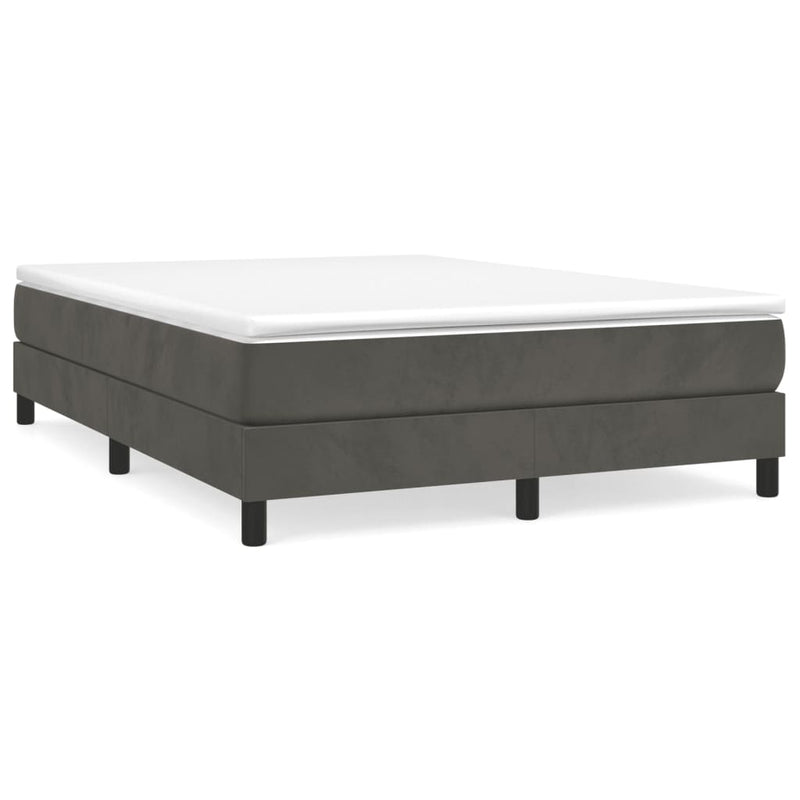 Bed Frame without Mattress Dark Grey Queen Velvet