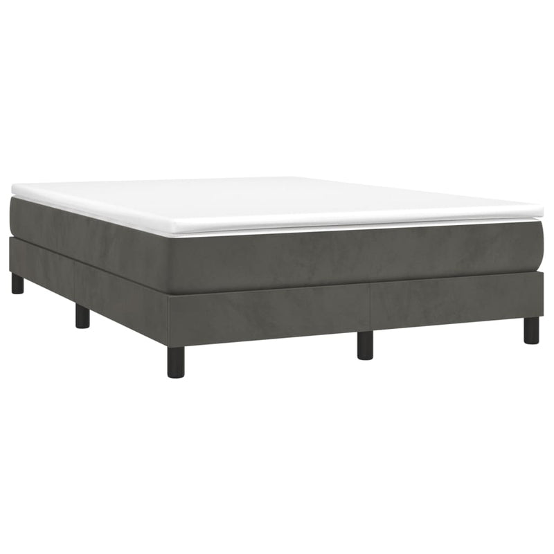 Bed Frame without Mattress Dark Grey Queen Velvet