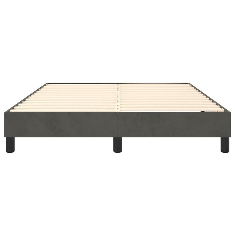 Bed Frame without Mattress Dark Grey Queen Velvet