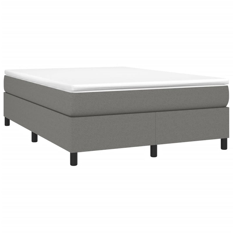 Bed Frame without Mattress Dark Grey Double Fabric