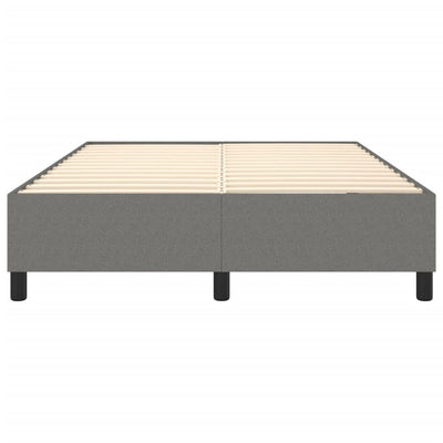 Bed Frame without Mattress Dark Grey Double Fabric