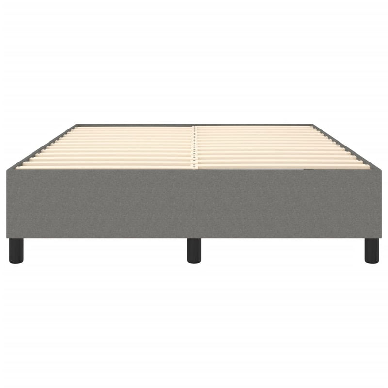 Bed Frame without Mattress Dark Grey Double Fabric