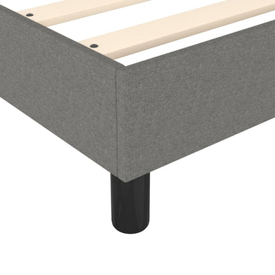 Bed Frame without Mattress Dark Grey Double Fabric