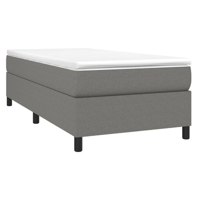 Bed Frame without Mattress Dark Grey 107x203 cm King Single Fabric