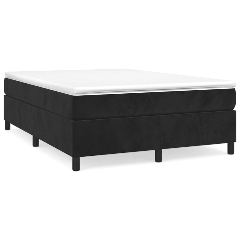 Bed Frame without Mattress Black Double Velvet