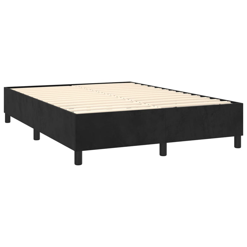 Bed Frame without Mattress Black Double Velvet