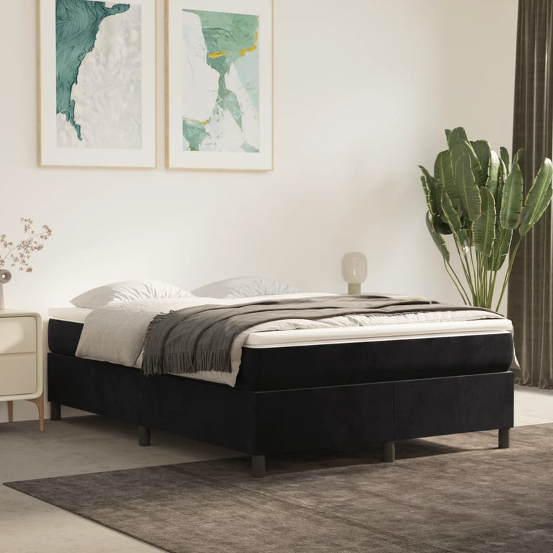 Bed Frame without Mattress Black Queen Velvet