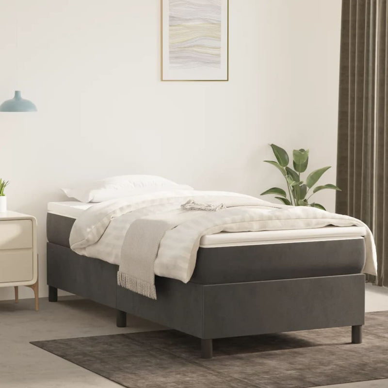 Bed Frame without Mattress Dark Grey King Single Velvet