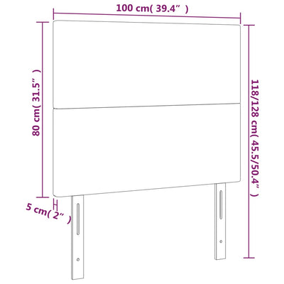 Headboards 2 pcs Dark Grey 100 cm Fabric